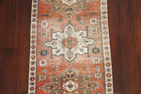 Antique Gharajeh Persian Runner Rug 2x7