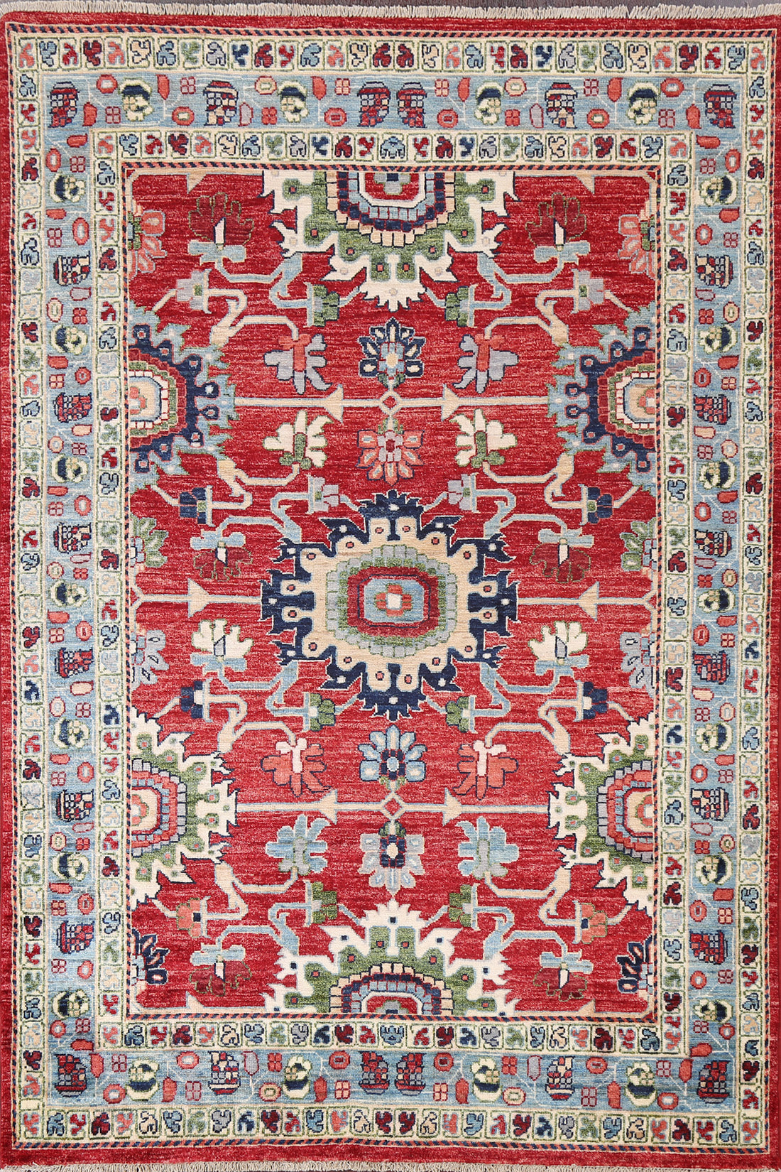 Vegetable Dye Heriz Serapi Wool Oriental Area Rug 5x7