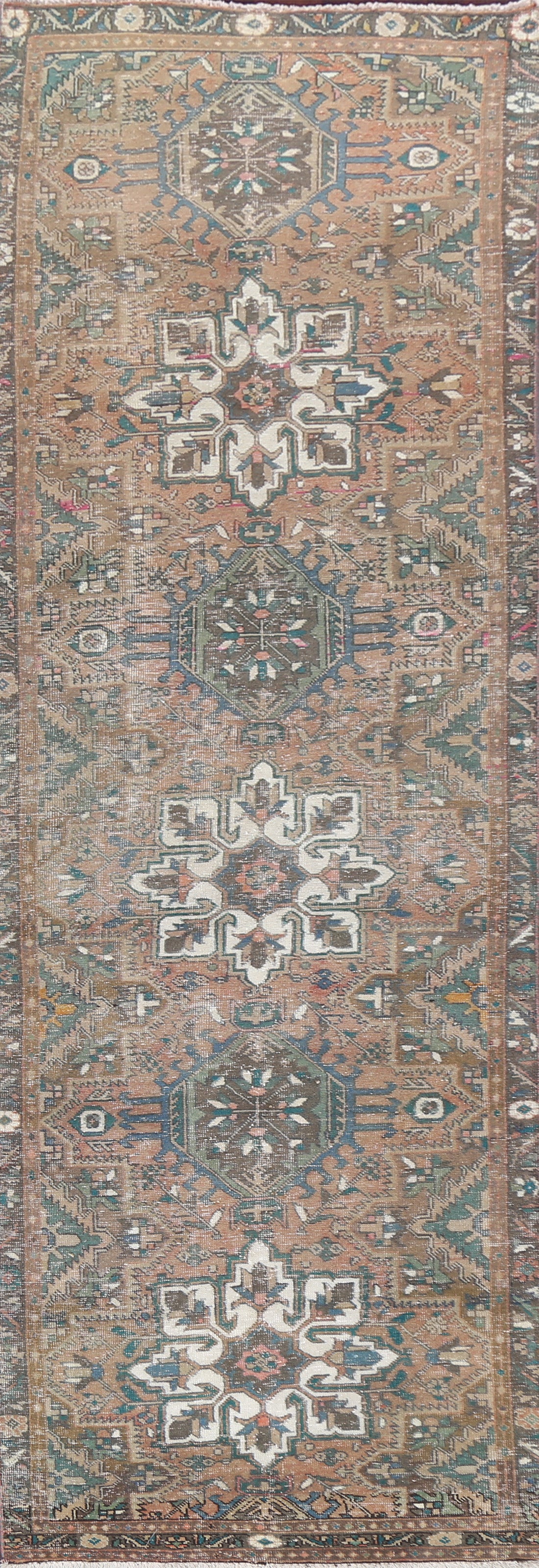 Antique Heriz Persian Runner Rug 3x12