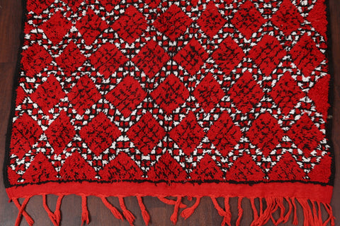 All-Over Red Moroccan Square Area Rug 6x6