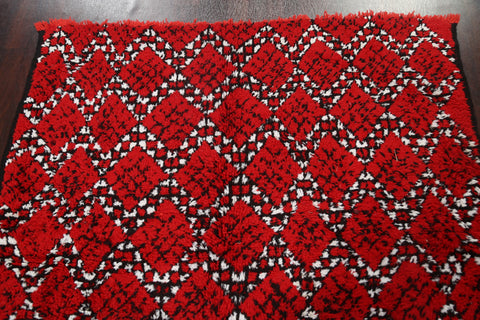 All-Over Red Moroccan Square Area Rug 6x6