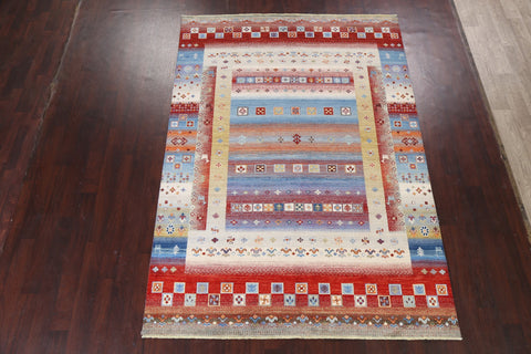 Vegetable Dye Gabbeh Kashkoli Wool Area Rug 7x10