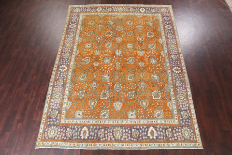 Distressed Over-Dyed Tabriz Persian Area Rug 9x12