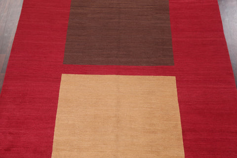 Modern Red Nepalese Wool Area Rug 8x10