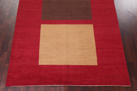 Modern Red Nepalese Wool Area Rug 8x10