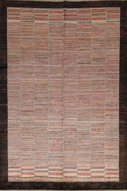 Checkered Gabbeh Kashkoli Oriental Area Rug 5x8