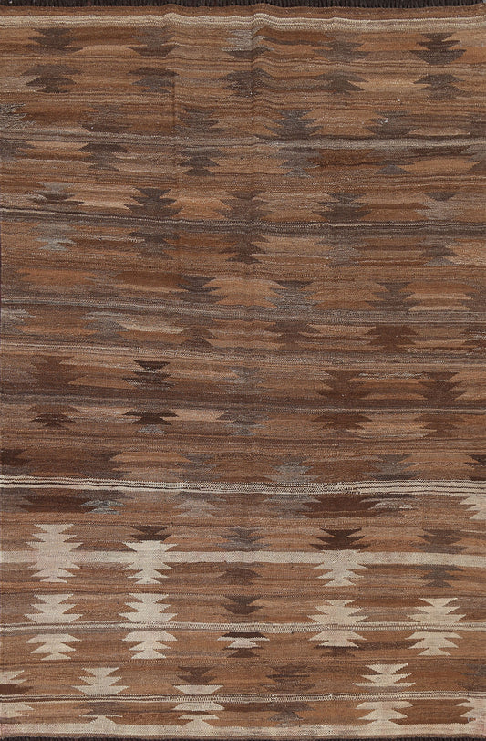 Natural Dye Tribal Kilim Flat-Woven Area Rug 5x7