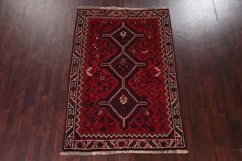 Tribal Red Qashqai Persian Area Rug 5x8