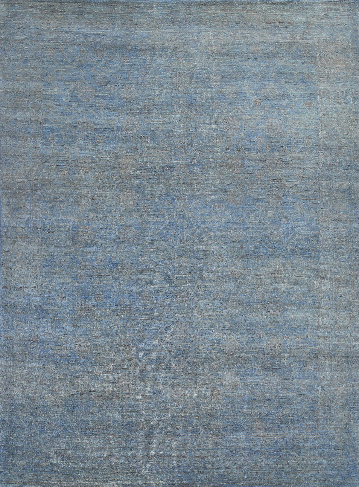 Vegetable Dye Blue Oushak Oriental Area Rug 8x10