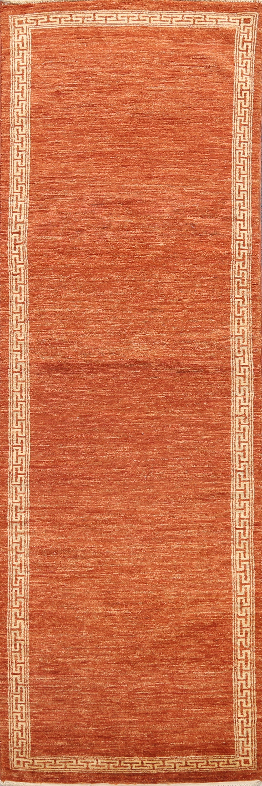 Orange Gabbeh Kashkoli Oriental Runner Rug 3x9