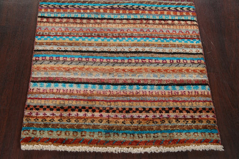 Striped Gabbeh Kashkoli Oriental Runner Rug 3x10