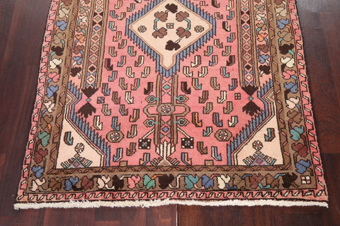 Vintage Pink Wool Hamedan Persian Rug 3x5