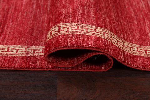 Red Wool Gabbeh Kashkoli Oriental Runner Rug 3x9