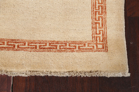 Neutral Wool Gabbeh Kashkoli Oriental Runner Rug 3x9