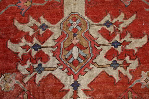 Pre-1900 Antique Vegetable Dye Heriz Serapi Persian Rug 9x12