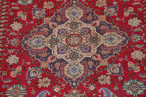 Vintage Wool Red Tabriz Persian Area Rug 8x11