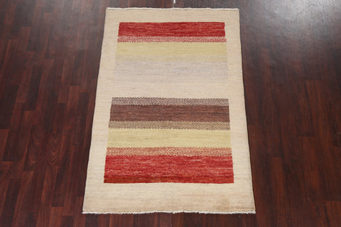 Striped Gabbeh Kashkoli Oriental Area Rug 4x6