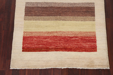 Striped Gabbeh Kashkoli Oriental Area Rug 4x6