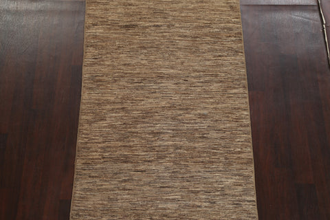 Brown Wool Gabbeh Kashkoli Oriental Hand-Knotted Rug 4x7