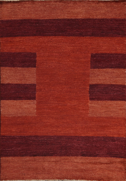 Red Wool Gabbeh Kashkoli Oriental Area Rug 4x6