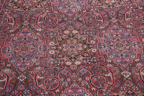 Antique Vegetable Dye Large Mashad Persian Rug 13x17