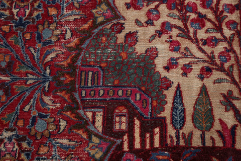 Antique Vegetable Dye Mashad Wool Persian Rug 10x16