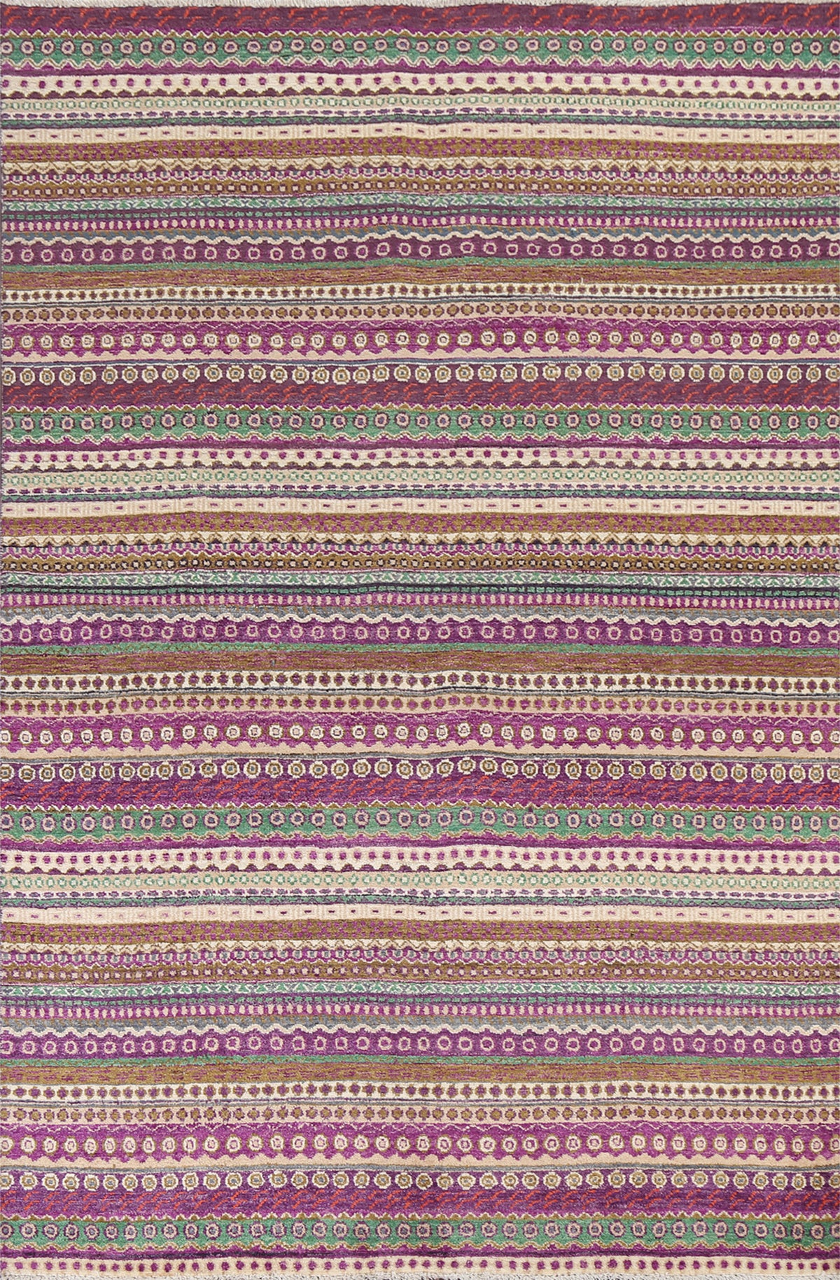 Striped Wool Gabbeh Kashkoli Oriental Area Rug 6x8