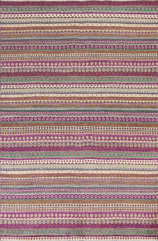 Striped Wool Gabbeh Kashkoli Oriental Area Rug 6x8