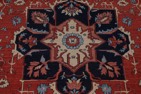 Wool Red Heriz Serapi Turkish Area Rug 10x13