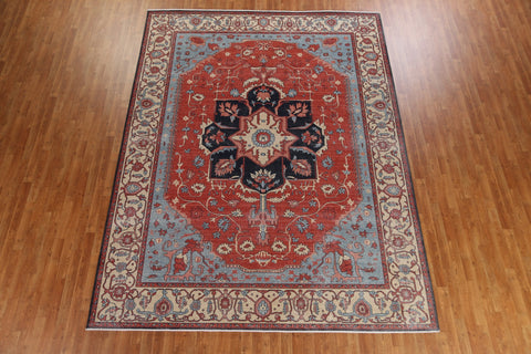 Hand-Knotted Heriz Serapi Oriental Area Rug 9x12