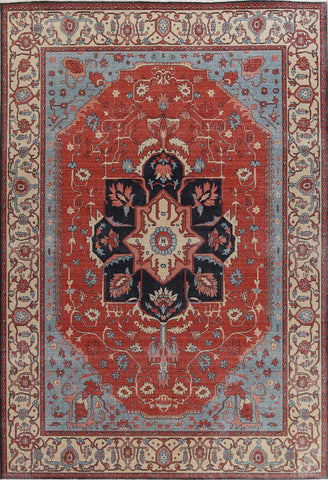 Hand-Knotted Heriz Serapi Oriental Area Rug 9x12