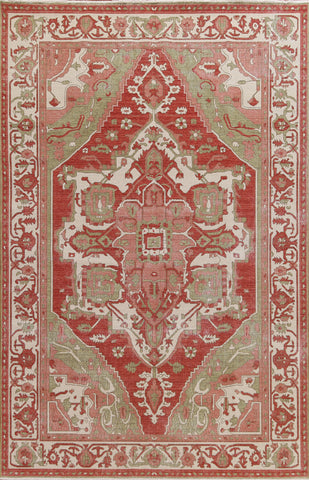 Hand-Knotted Heriz Serapi Turkish Area Rug 7x10