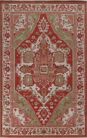 Hand-Knotted Wool Heriz Serapi Turkish Area Rug 7x10