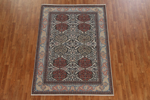 Floral Hand-Knotted Bakhtiari Oriental Wool Rug 5x7