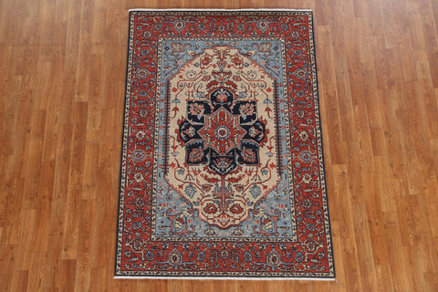 Geometric Heriz Serapi Turkish Area Rug 4x6