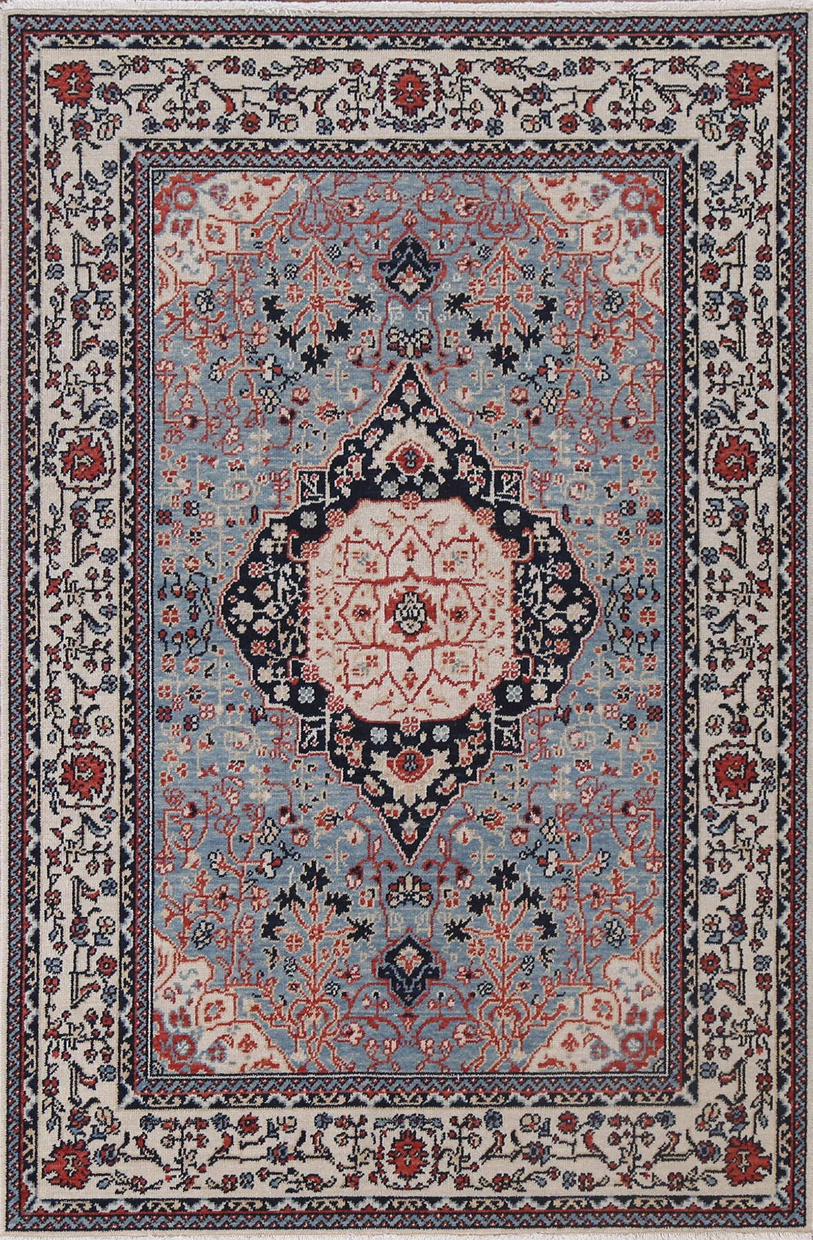 Handmade Kashan Mohtasham Turkish Area Rug 4x6