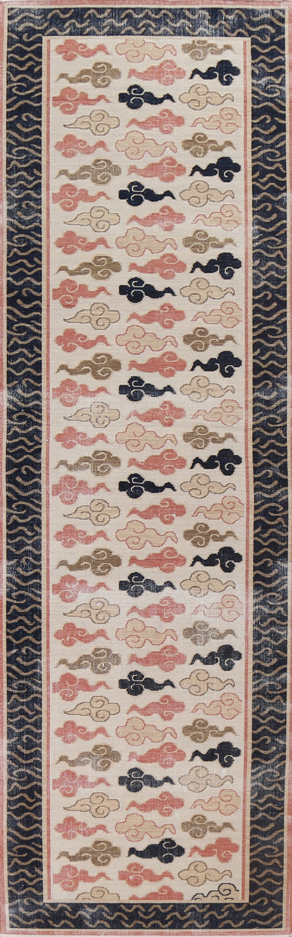 Geometric Art Deco Oriental Runner Rug 3x12