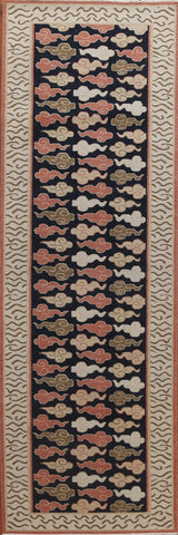 Geometric Art Deco Oriental Runner Rug 3x12