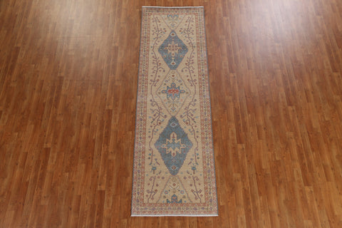 Handmade Heriz Serapi Oriental Runner Rug 3x10