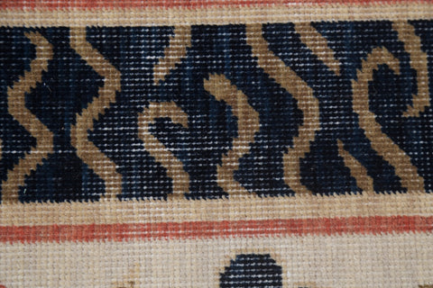 Geometric Art Deco Turkish Runner Rug 3x10