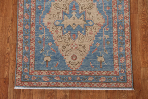 Handmade Wool Heriz Serapi Turkish Runner Rug 3x8