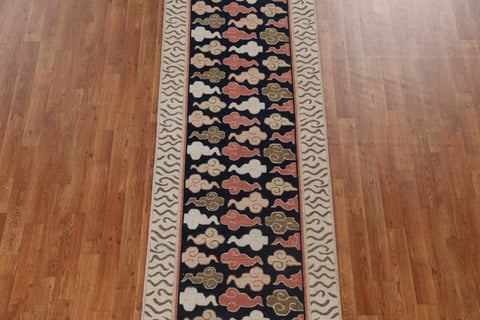 Geometric Art Deco Oriental Runner Rug 3x8