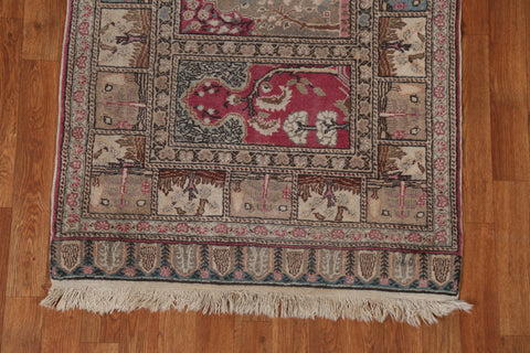 Vintage Wool Anatolian Turkish Runner Rug 3x9