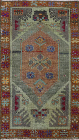 Antique Look Vegetable Dye Oushak Oriental Rug 2x3