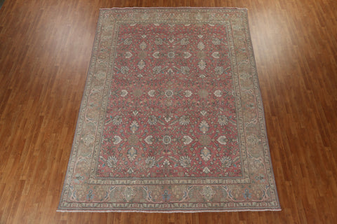 Vintage Floral Wool Tabriz Persian Area Rug 9x13