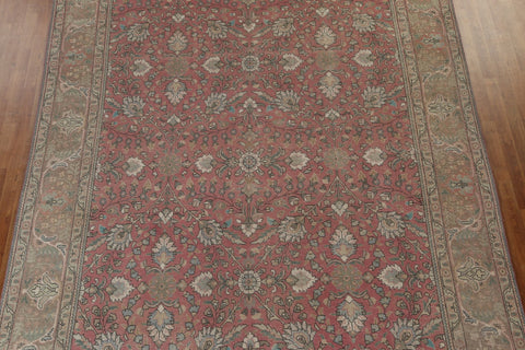 Vintage Floral Wool Tabriz Persian Area Rug 9x13