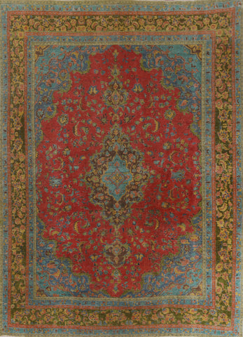 Handmade Over-Dyed Tabriz Persian Rug 9x12