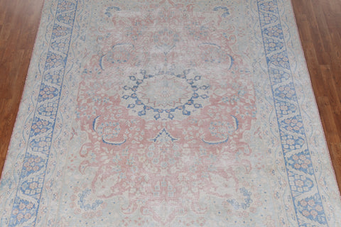 Muted Distressed Kerman Persian Area Rug 8x11