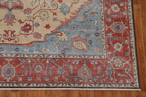 Hand-Knotted Wool Heriz Serapi Turkish Rug 9x12