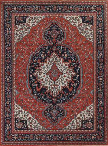 Geometric Red Sarouk Farahan Wool Turkish Rug 8x10